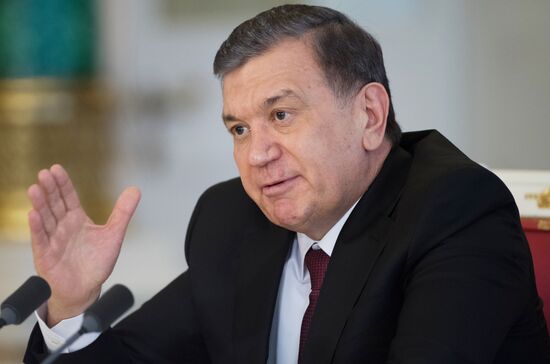 President Vladimir Putin meets with President of Uzbekistan Shavkat Mirziyoyev
