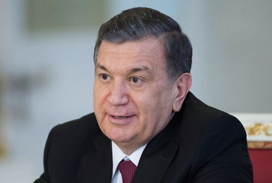 President Vladimir Putin meets with President of Uzbekistan Shavkat Mirziyoyev