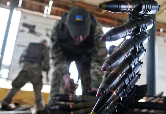 Drills of border guards at training field in Lviv Region