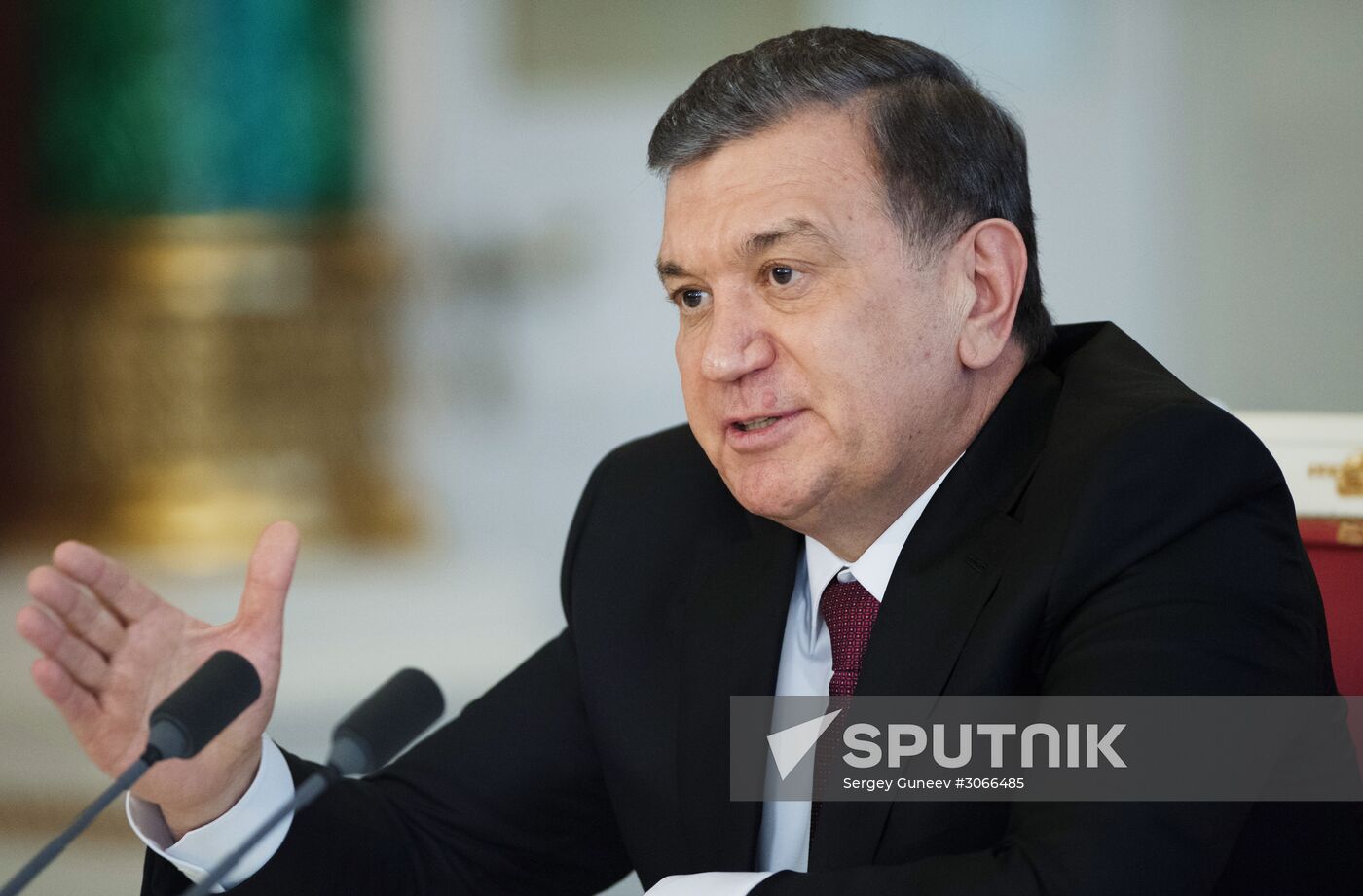 President Vladimir Putin meets with President of Uzbekistan Shavkat Mirziyoyev