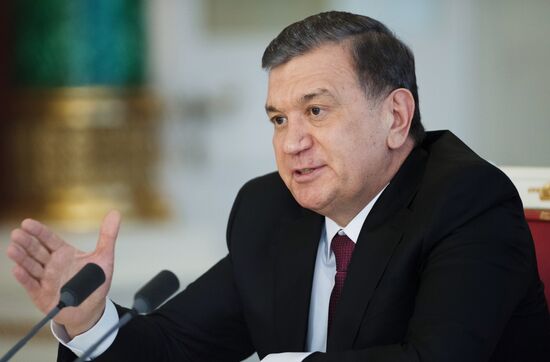 President Vladimir Putin meets with President of Uzbekistan Shavkat Mirziyoyev