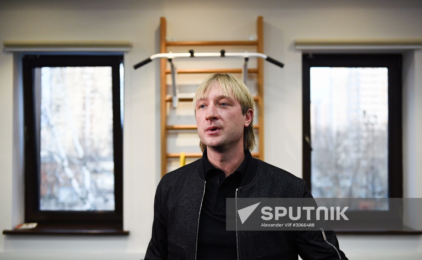 Opening of the Plyushchenko's Angels figure skating academy in Moscow