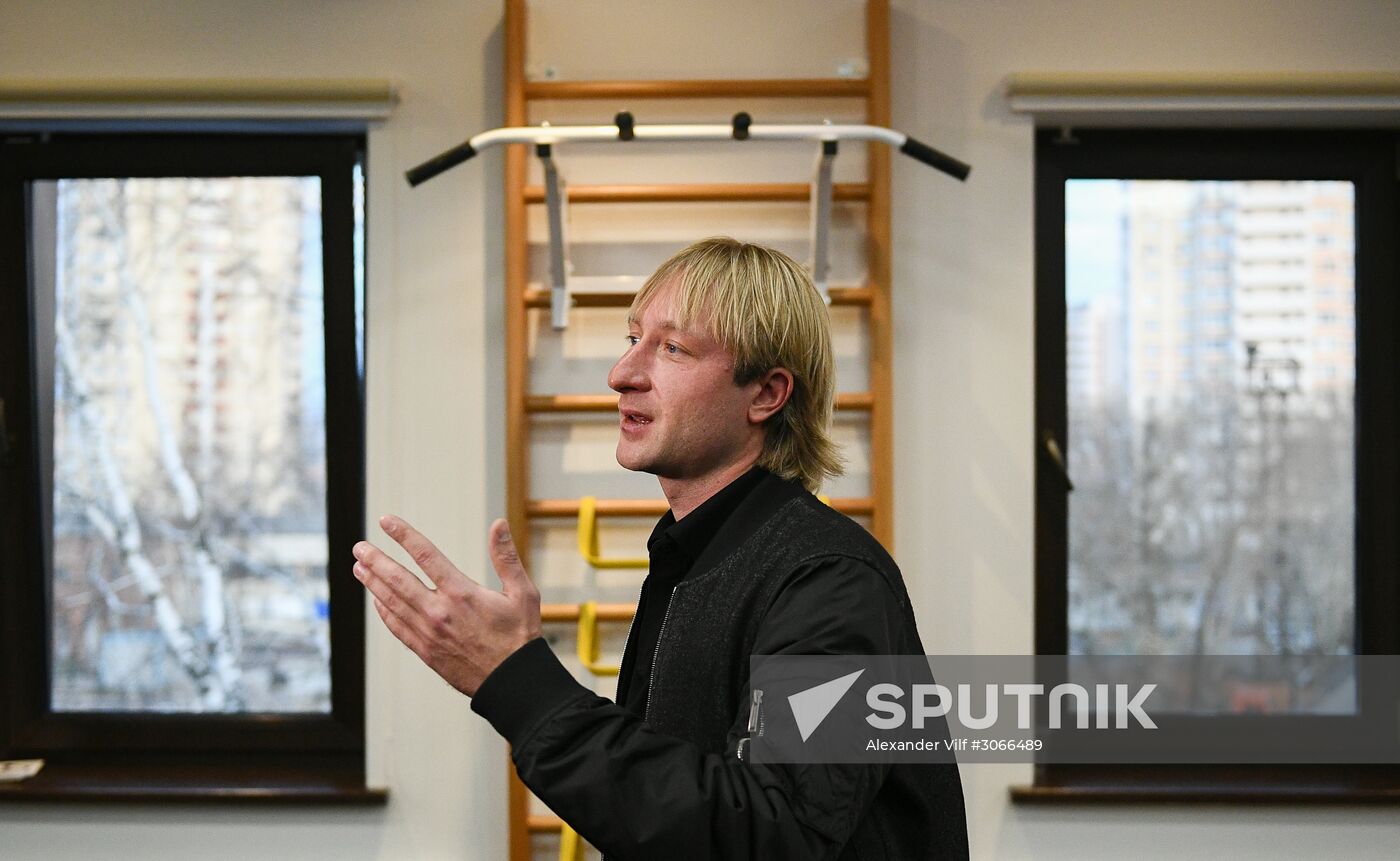 Opening of the Plyushchenko's Angels figure skating academy in Moscow