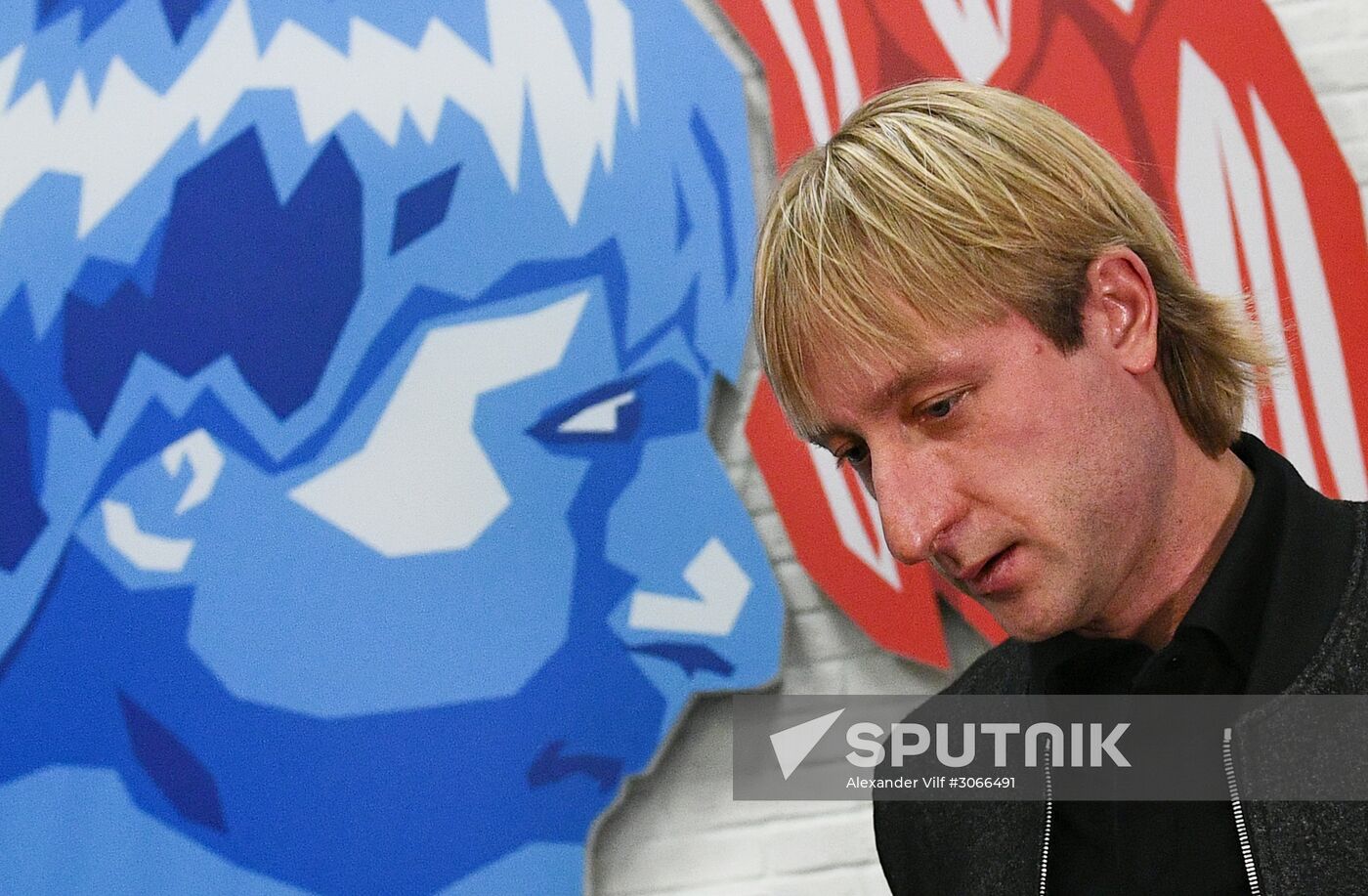 Opening of the Plyushchenko's Angels figure skating academy in Moscow