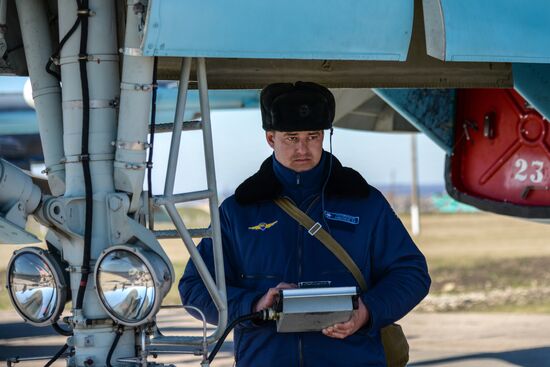 Military pilots in training in Voronezh Region