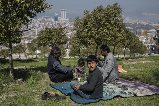 Syrian refugges in Turkey's Izmir Province