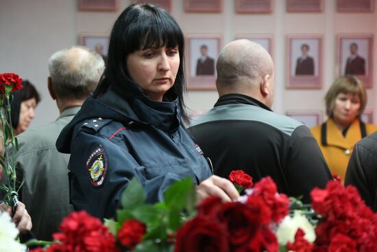 Paying last respects to police officers killed in Astrakhan