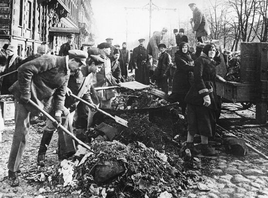 Sunday clean-up at Labor Palace