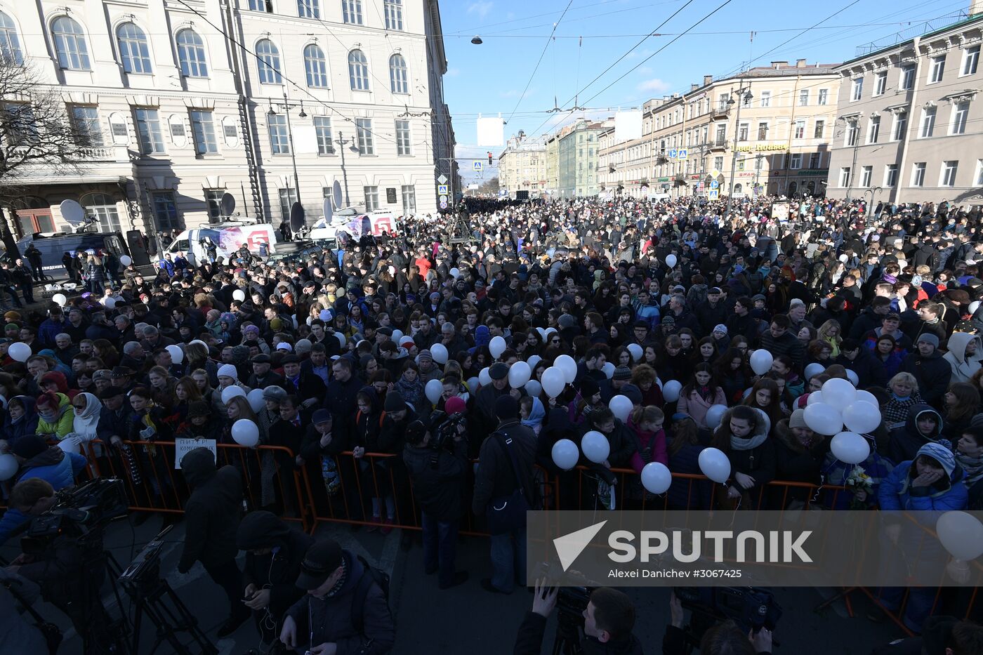 Memorial event for St.Petersburg metro blast victims
