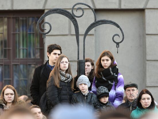 Memorial event for St. Petersburg metro blast victims