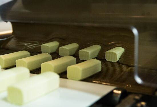 Production of B.Yu. Aleksandrov chocolate covered curd cheese bars