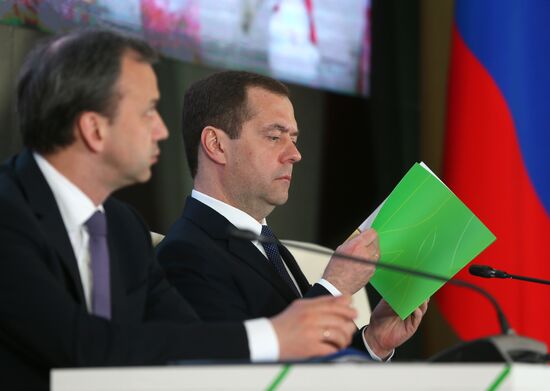 Prime Minister Dmitry Medvedev attends expanded board meeting of the Ministry of Agriculture