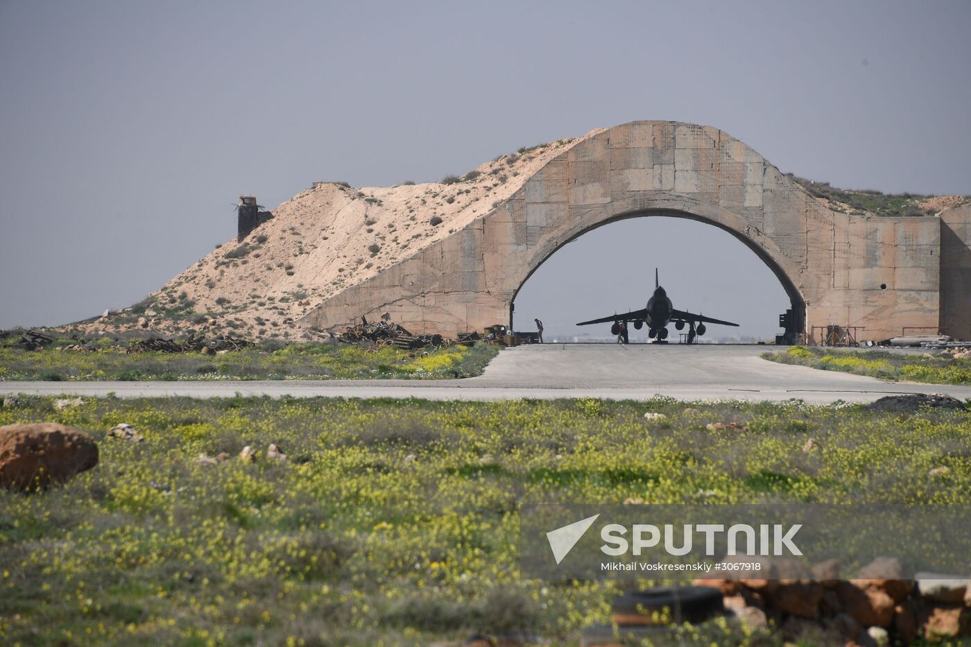 Aftermath of US missile strike on Syrian airbase