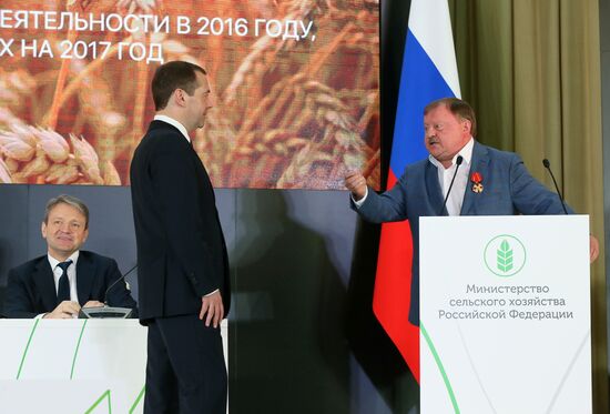 Prime Minister Dmitry Medvedev attends expanded board meeting of the Ministry of Agriculture