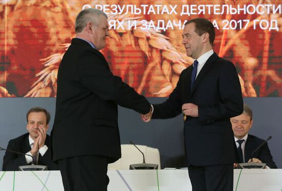 Prime Minister Dmitry Medvedev attends expanded board meeting of the Ministry of Agriculture