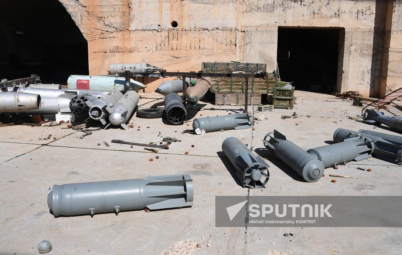 Aftermath of US missile strike on Syrian airbase