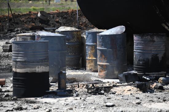 Aftermath of US missile strike on Syrian airbase