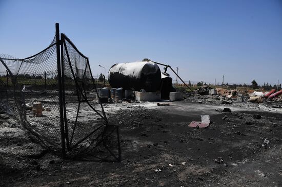 Aftermath of US missile strike on Syrian airbase