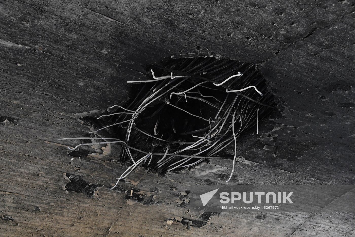 Aftermath of US missile attack on Ash Sha'irat airbase in Syria
