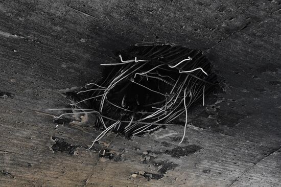 Aftermath of US missile attack on Ash Sha'irat airbase in Syria