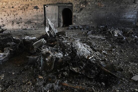 Aftermath of US missile attack on Ash Sha'irat airbase in Syria