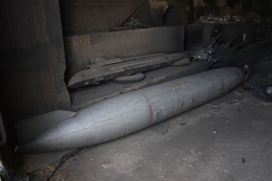 Aftermath of US missile attack on Ash Sha'irat airbase in Syria