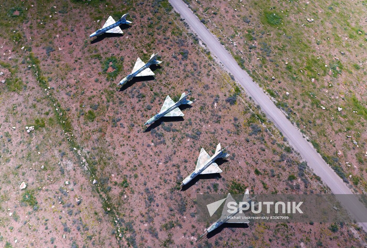 Aftermath of US missile attack on Ash Sha'irat airbase in Syria