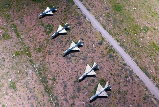 Aftermath of US missile attack on Ash Sha'irat airbase in Syria