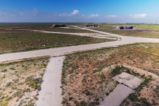 Aftermath of US missile attack on Ash Sha'irat airbase in Syria