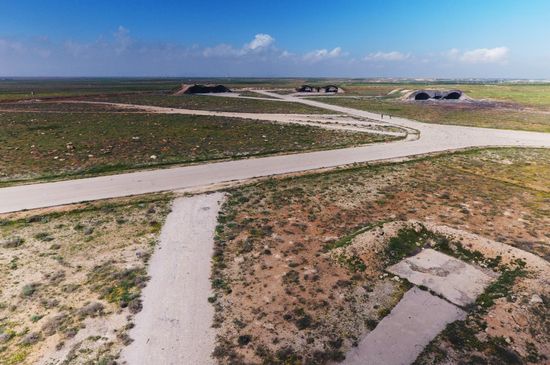 Aftermath of US missile attack on Ash Sha'irat airbase in Syria