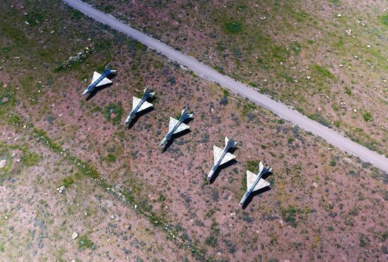 Aftermath of US missile attack on Ash Sha'irat airbase in Syria