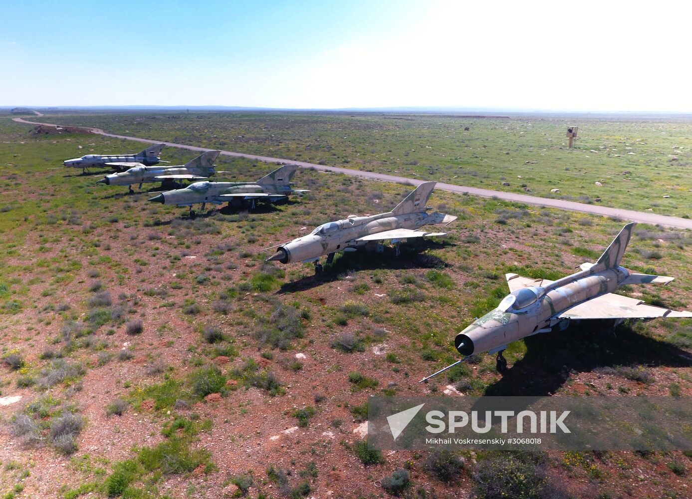 Aftermath of US missile attack on Ash Sha'irat airbase in Syria