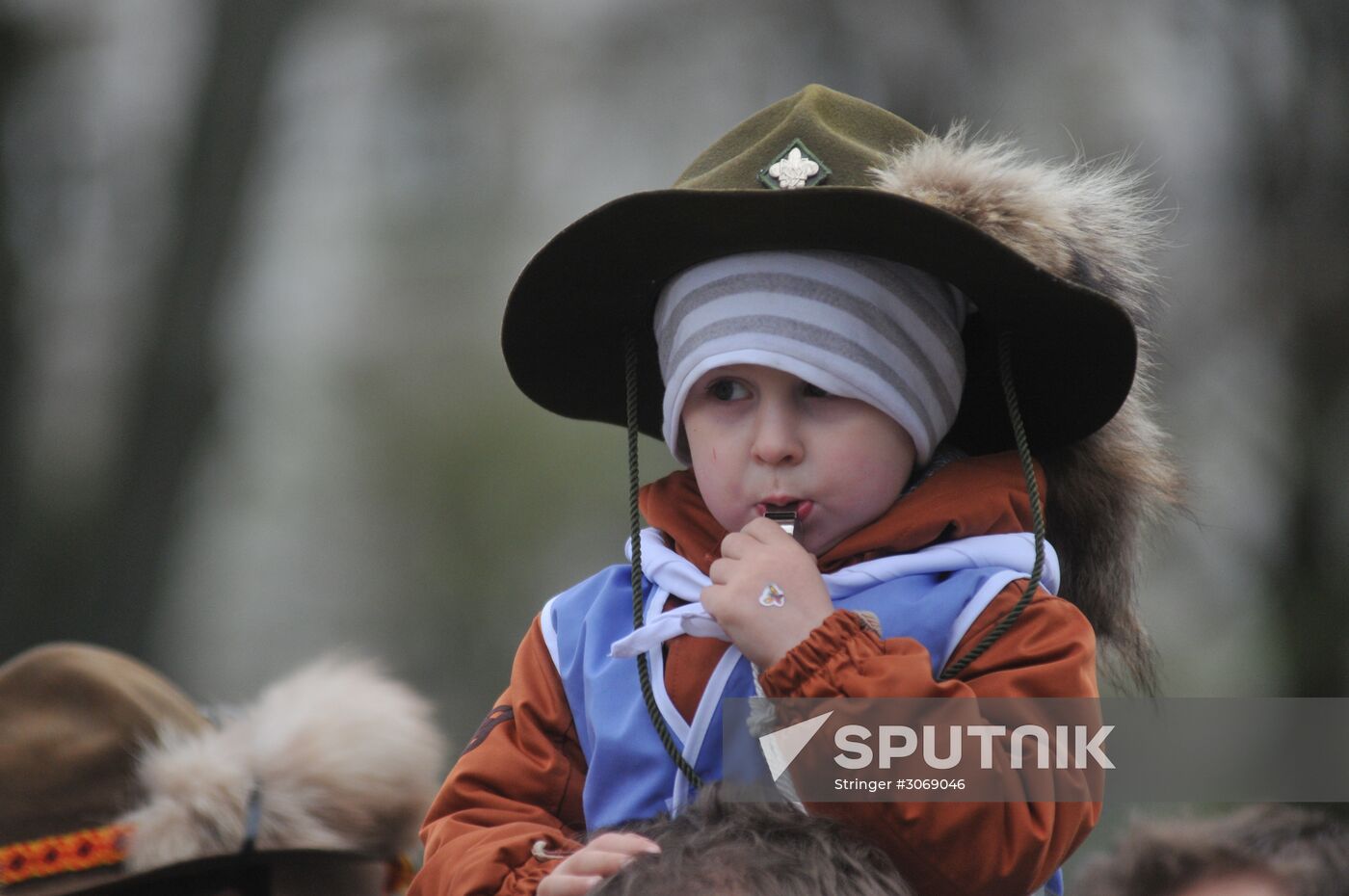 Ukrainian scouts march in Lviv