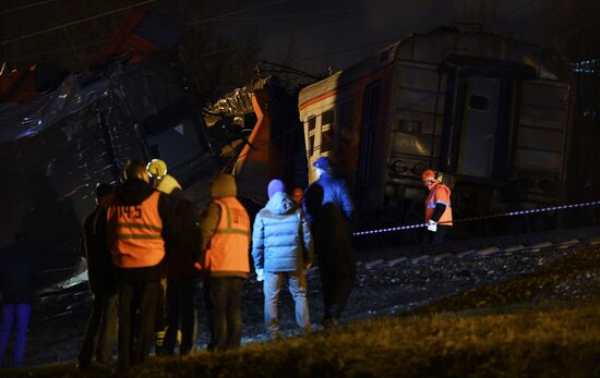 Two trains collide in the west of Moscow