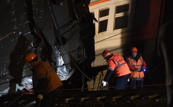 Two trains collide in the west of Moscow