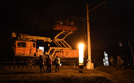 Two trains collide in the west of Moscow