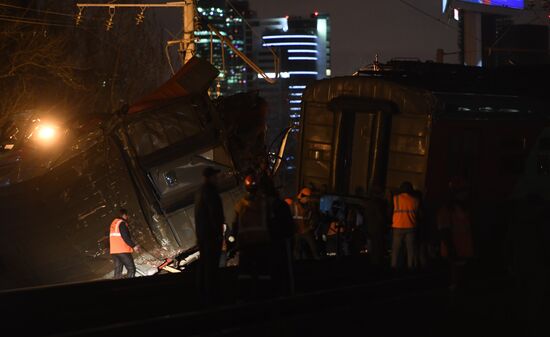 Two trains collide in the west of Moscow