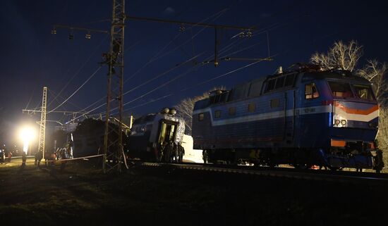 Two trains collide in the west of Moscow