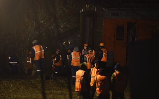 Two trains collide in the west of Moscow