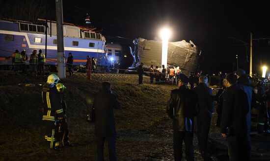 Two trains collide in the west of Moscow