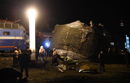 Two trains collide in the west of Moscow