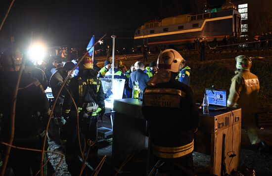 Two trains collide in the west of Moscow