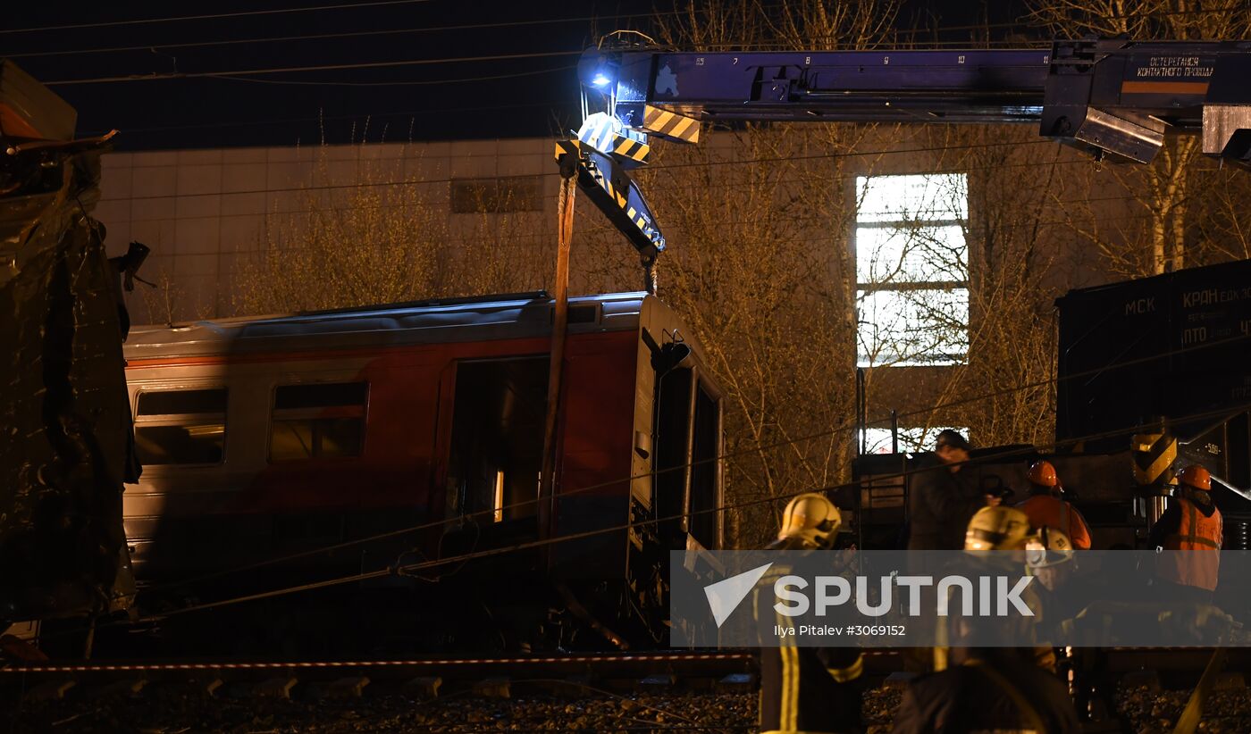 Two trains collide in the west of Moscow