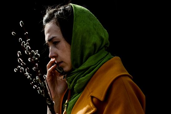Palm Sunday celebrated in Russia cities