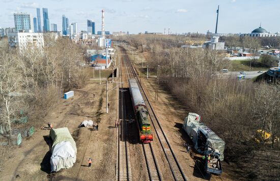 Two trains collide in the west of Moscow