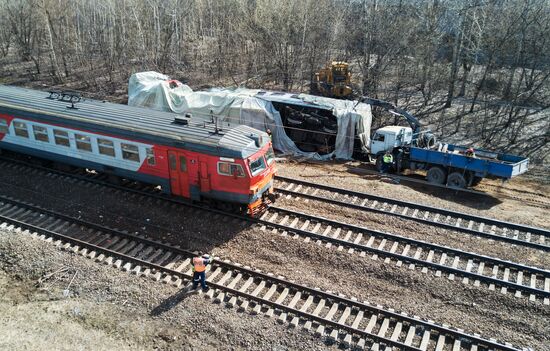 Two trains collide in the west of Moscow