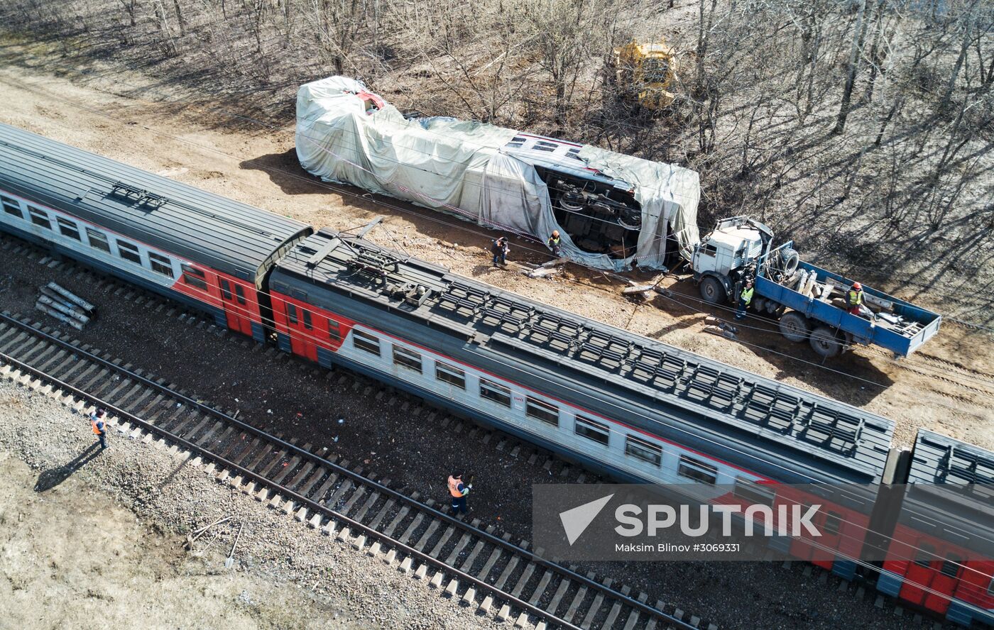 Two trains collide in the west of Moscow