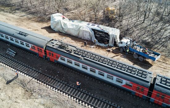 Two trains collide in the west of Moscow