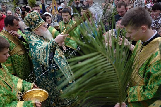 Palm Sunday celebrated in Russian cities