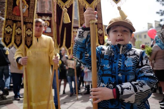 Palm Sunday celebrated in Russian cities